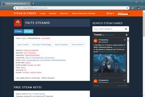 Is the website steamid.io a safe place to get a steam id and.